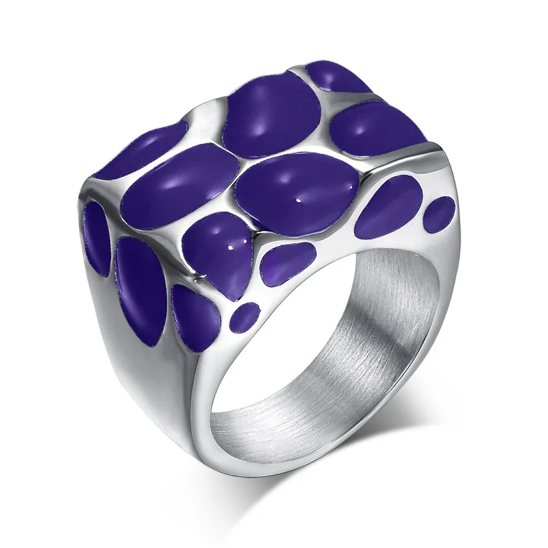 Meaeguet,, обручальные кольца из нержавеющей стали для мужчин и женщин, обручальные кольца из нержавеющей стали, эмалированное кольцо, ювелирные изделия - Цвет основного камня: RC002PP