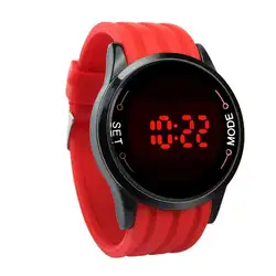 Улучшенный Новая мода Водонепроницаемый мужские часы LED Сенсорный экран Дата силикон черный наручные часы Mar31 *