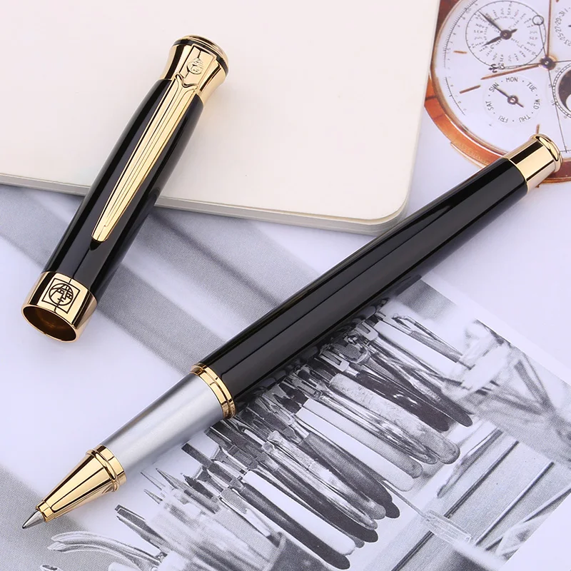 Canetas para Homens Caneta com Caixa de Presente Pimio Tinta Preta Ponto Fino Rollerball Feminino Escritório Presente Papelaria Luxo Original 903 0.5mm 8 Pimio 903 0.5mm tinta preta ponto fino