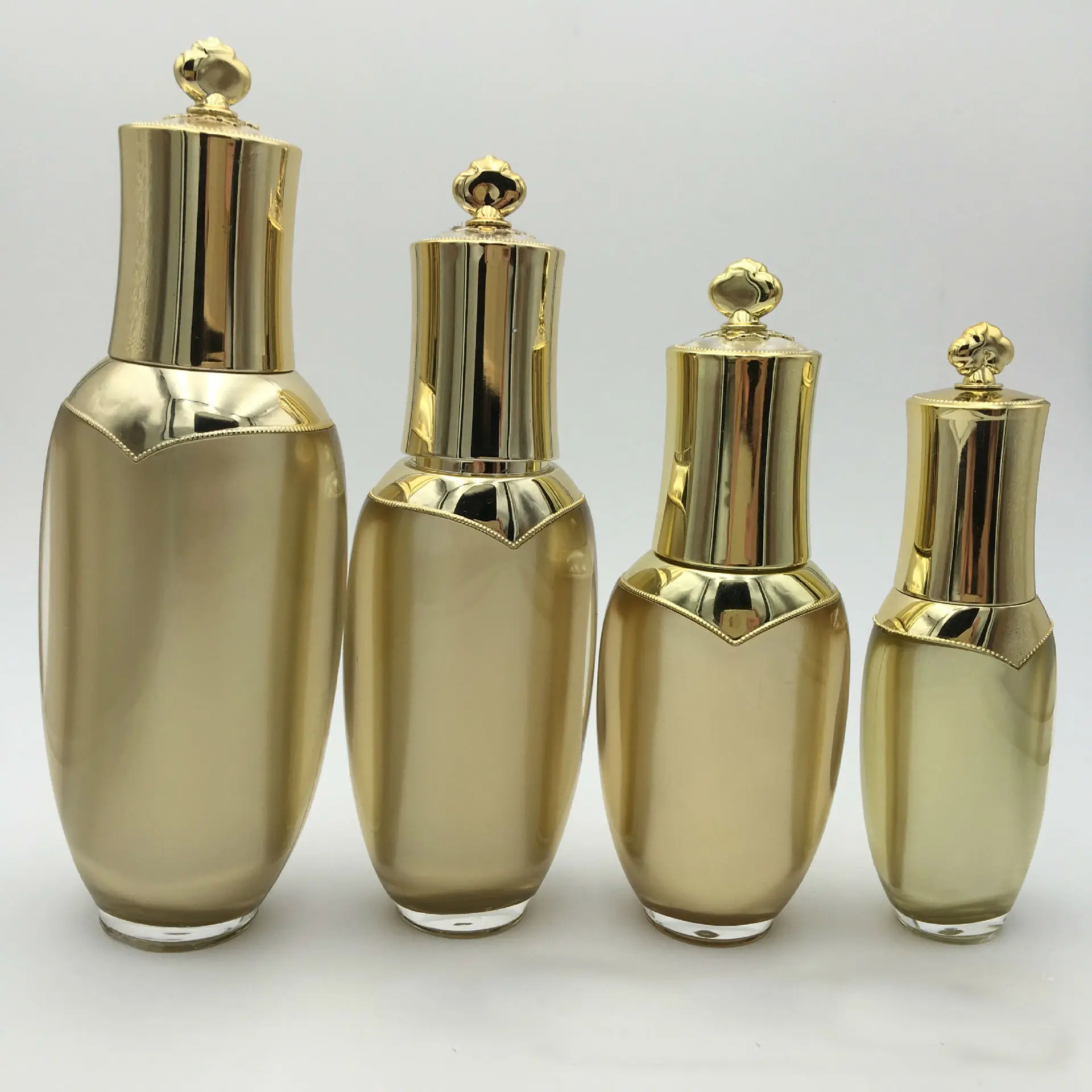 

20ml-100ml Imperial Crown Essence Lotion Bottle Refillable Empty Pump Makeup Bottle for Lady Customized 10pcs/lot FZ016