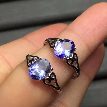

Fine Jewelry Real 18K Rose Gold AU750 100% Natural Tanzanite Gemstone Female Rings for Women Fine Ring