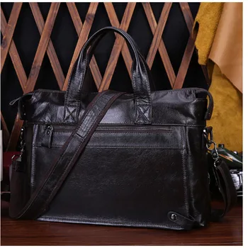 

New Hot Genuine Leather Men Bag Cowhide Shoulder Fashion Men Messenger Bags Crossbody Bags Handbags Black Men's Travel Bag black