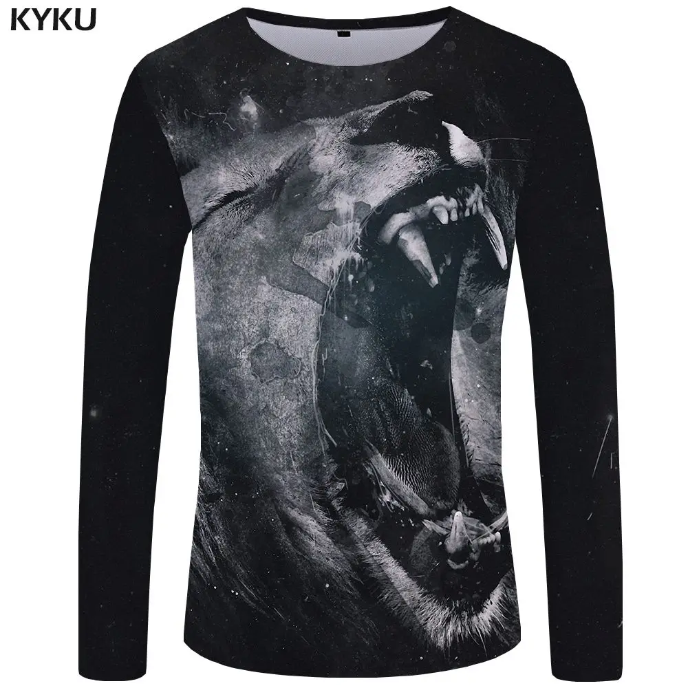 KYKU Dragon Футболка мужская футболка с длинным рукавом цветная уличная одежда готическая одежда футболка с аниме-принтом хип-хоп забавная футболка s - Цвет: 3d t shirt 06