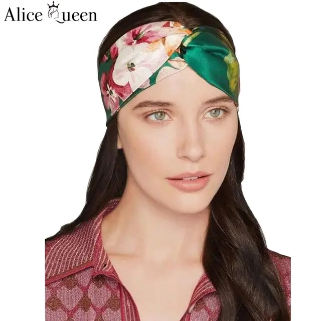 Alice Queen 2016 Fashion Flower Elastic Hair Bands Brand Designer
