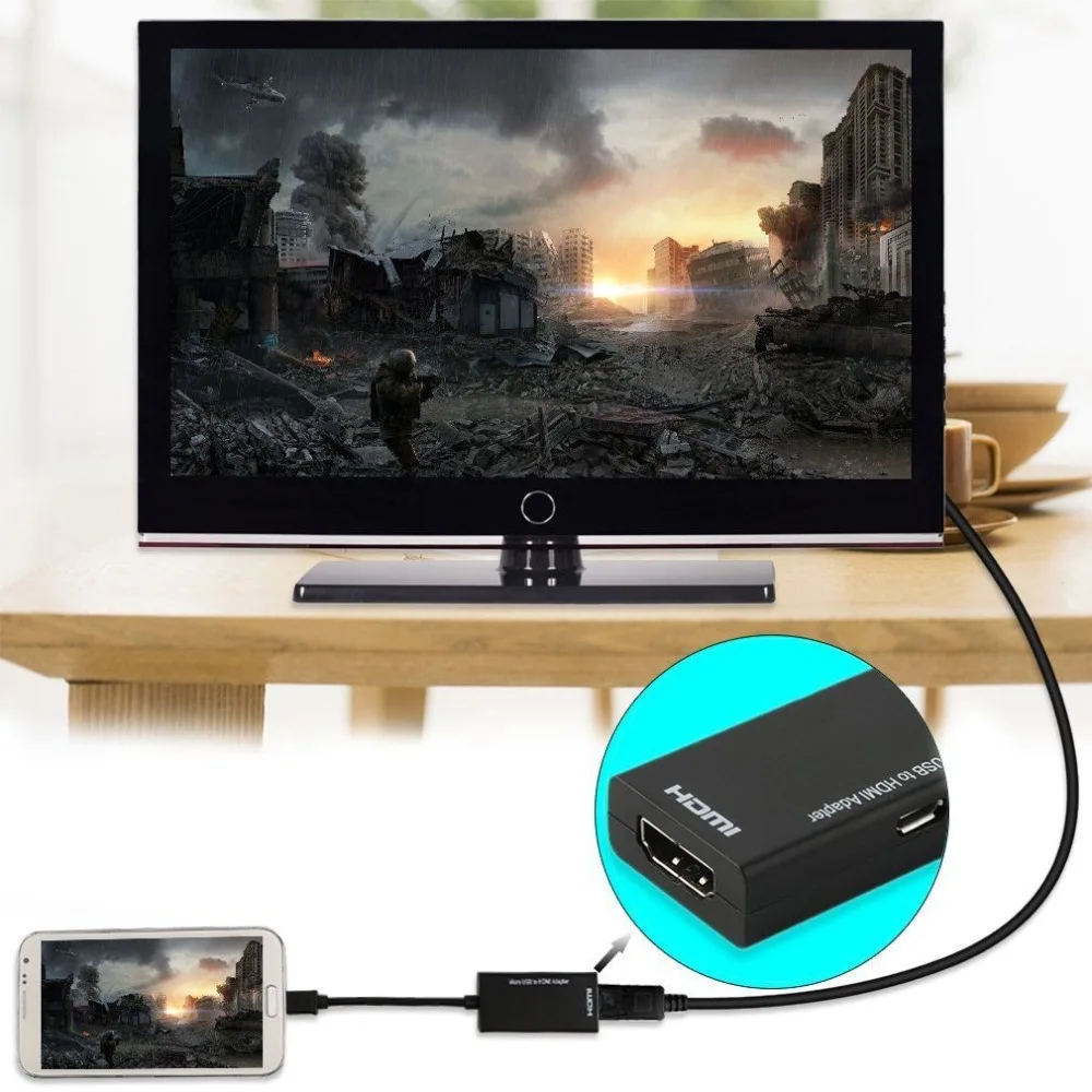 Tonbux Универсальный Mhl Стандартный Micro Usb к Hdmi кабель 1080P HD ТВ адаптер мужчина