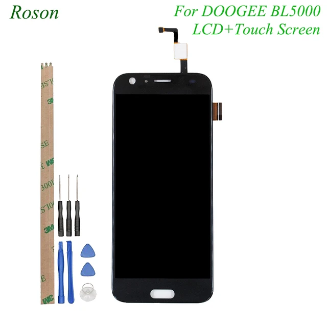 Roson Cho Doogee BL5000 Màn Hình Hiển Thị LCD + Màn Hình Cảm Ứng 100% Ban Đầu Bộ Số Hóa Màn Hình LCD Kính Cường Lực Thay Thế Cho Doogee BL5000 + dụng Cụ + Adh