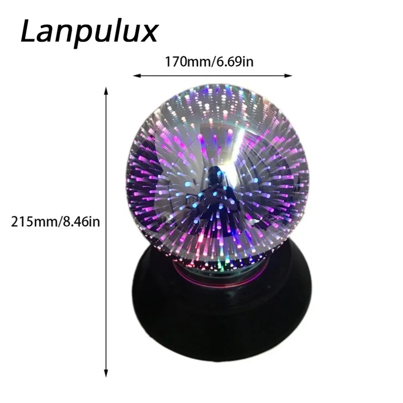 Lanpulux 3D Светящееся Стекло LED игрушка портативная Настольная лампа с прямым