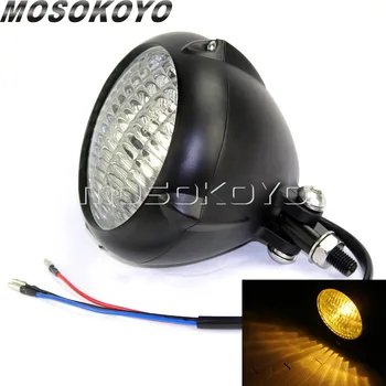 

Motorcycle Custom Vintage 4.5" Headlight E4 Emark Front Running Light for Harley Chopper XS650 Sportster Dyna Cafe Racer