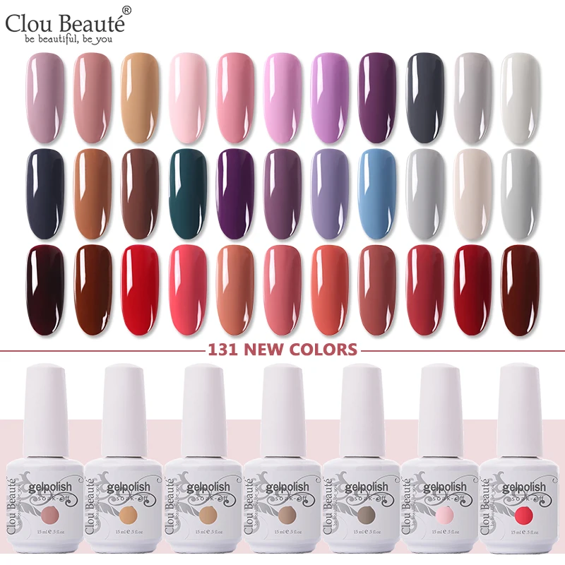 

Clou Beaute Gellak UV 15ml Semi Permanent Varnish Nail Polish Gel Base And Top Coat Soak Off Nail Art Painting Gel Nail Polish
