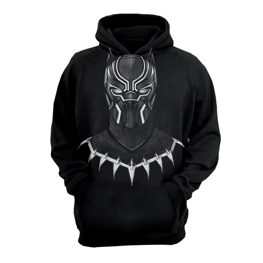 Avengers Endgame Black Panther Hoodie Sweatshirt Cosplay Costume Black Panther Jacket Coats Men Women