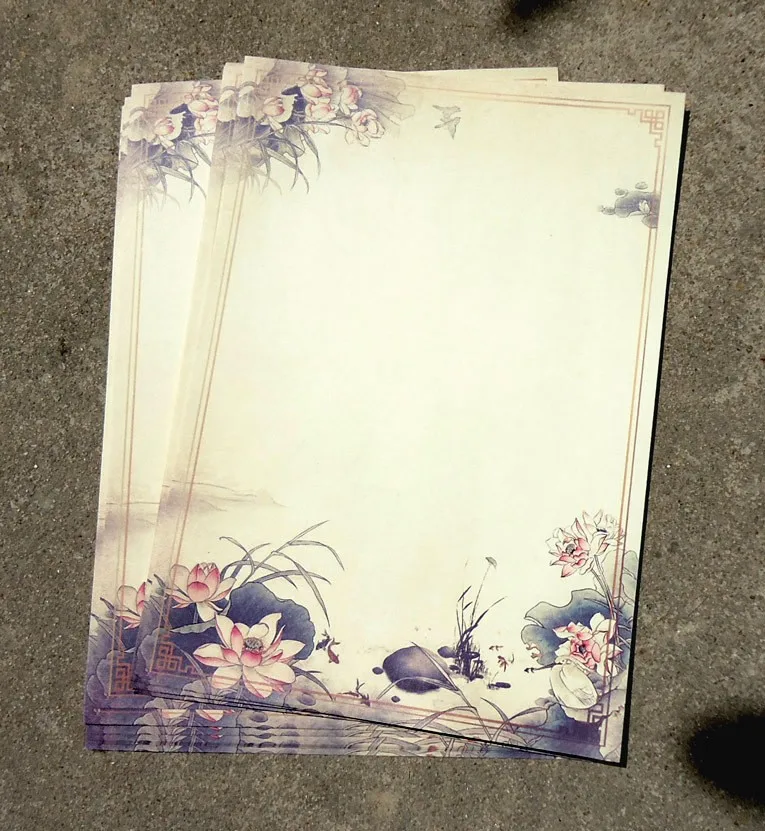 Jogos Lote Conjunto = 8 Pçs Inpaper Original Cor Carta Papel Chinês Estilo Vintage Flor Lótus Tinta Pintura Retro Antigo 5 - 1 4 pçs) inpaper original cor carta papel chinês
