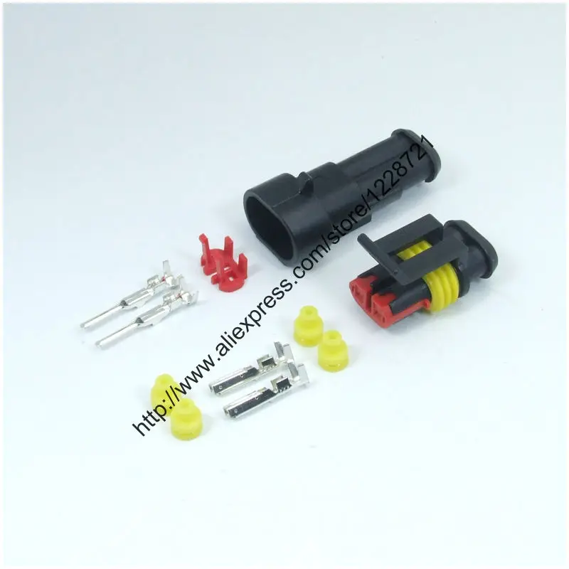 

10kit 282080-1 282104-1 IP67 2pin way Super Sealed Waterproof Electrical Wire Connector Auto Plug for Car caravan marine jet