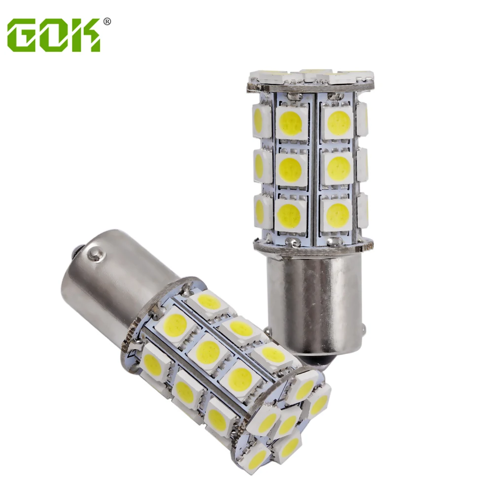 50 шт. Внешнее освещение 1156 светодиодные лампы Ba15s 27Smd 5050, светодиодные фары для автомобиля Стоп сигнал светодиодные задние светодиодные сигнальные лампы авто-Стайлинг