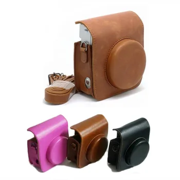 

PU Leather Camera Case Bag For Fujifilm Instax Mini 90 Instant Film Camer Cam Camera Protected Cover Pouch Protector with Strap