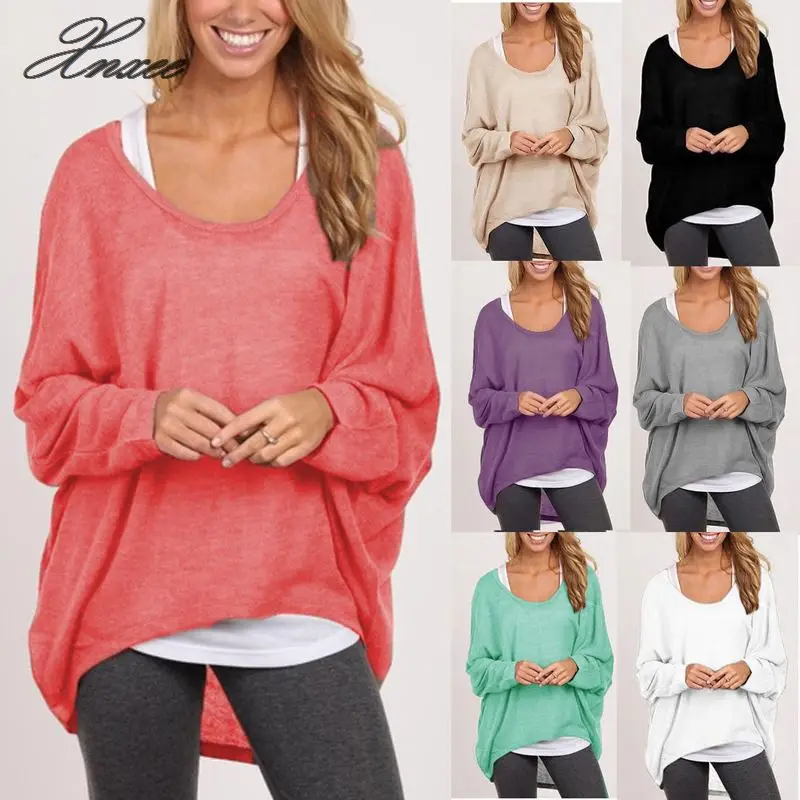 

Womens Plus Size Long Sleeve Pullover Casual Loose Baggy Loose Top Jumper
