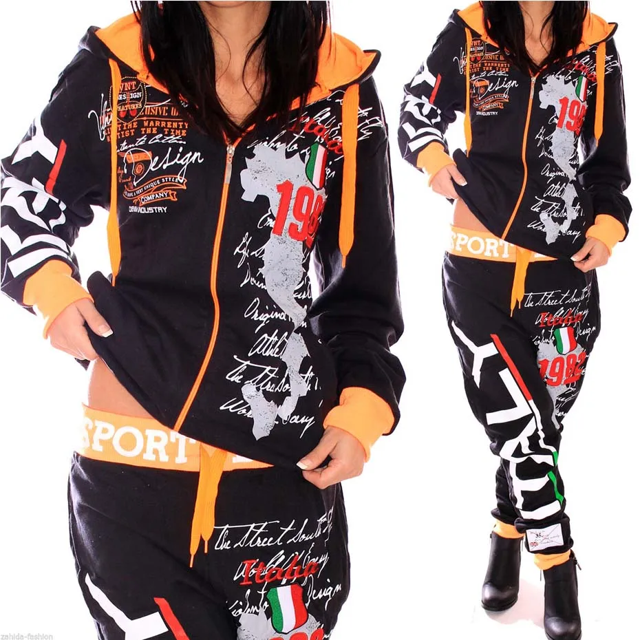 Best ZOGAA 2019 Brand New Women Two Piece Set Tracksuit Outfits for Womens Hooded Sweatshirt Sweat Suits Printed Sportswear Suit