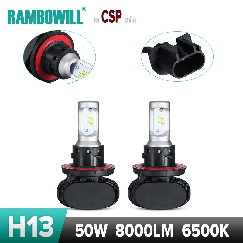 2x Universal H13 Car LED Headlight Auto LED Light Headlamp Kit Work