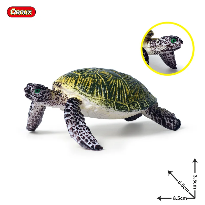 1 piece Oenux Морская жизнь животные Дельфин Краб Акула Модель черепахи экшн-фигурки Океан морской аквариум миниатюрные развивающие игрушки - Цвет: 1 piece