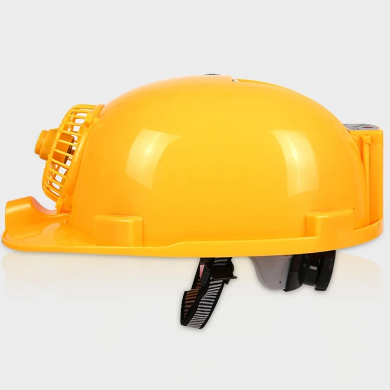 

Solar Charging Power Bank Air Conditioner Cooling Fan Outdoor Working Hard Hat Construction Worker Helmet.