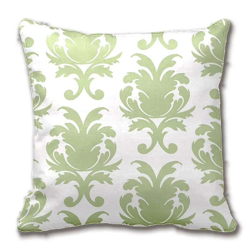 Sage Green Bold большой дамасский узор декоративная наволочка для подушки на заказ