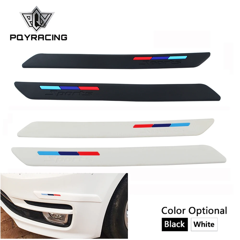 

PQY - Car Bumper Strip Protector Guard Corner Crash Trim Protection Door Guards Lip Deflector 2pcs Black White PQY-FBL01