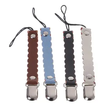 

Baby Pacifier Clip Faux Leather Clips Strap Nipple Holder Soother Teething Newborn Belt Dummy Chain Feeding Toys Supplies