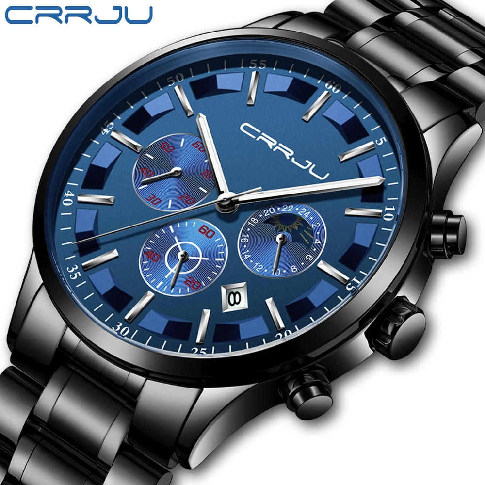 CRRJU мужские часы роскошные с календарем и датой Chronogra для мужчин военные