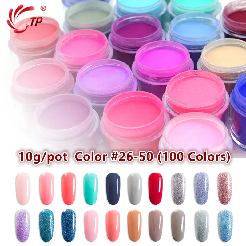 

TP 10g 0.35oz #26-50 Nail Art Dipping Powder No UV Lamp Cure Natural Dry Christmas Party DIY Colorful Manicure Salon Dip Powder
