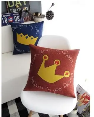 45x45 см творческий мультфильм корона Чехлы хлопок лен наволочки гостиная Бросок Наволочка талии подушка крышка