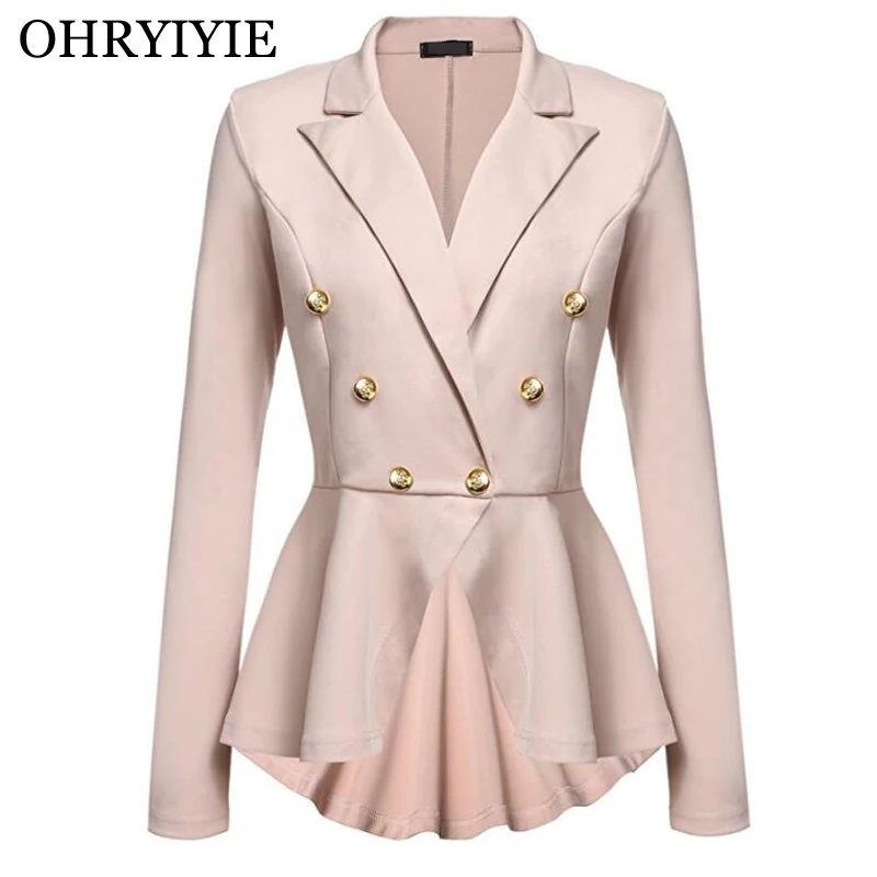 

OHRYIYIE 8 Color Single Breasted Women Blazers and Jackets 2019 New Spring Autumn Ladies Business Office Suit Jacket Female Tops