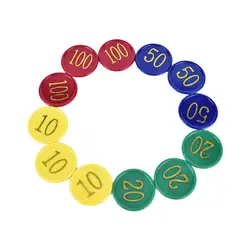 160 шт пластиковый покер чип с 4 золотыми большими номерами печати для игровых жетонов Пластиковые монеты-желтый + зеленый + красный + синий