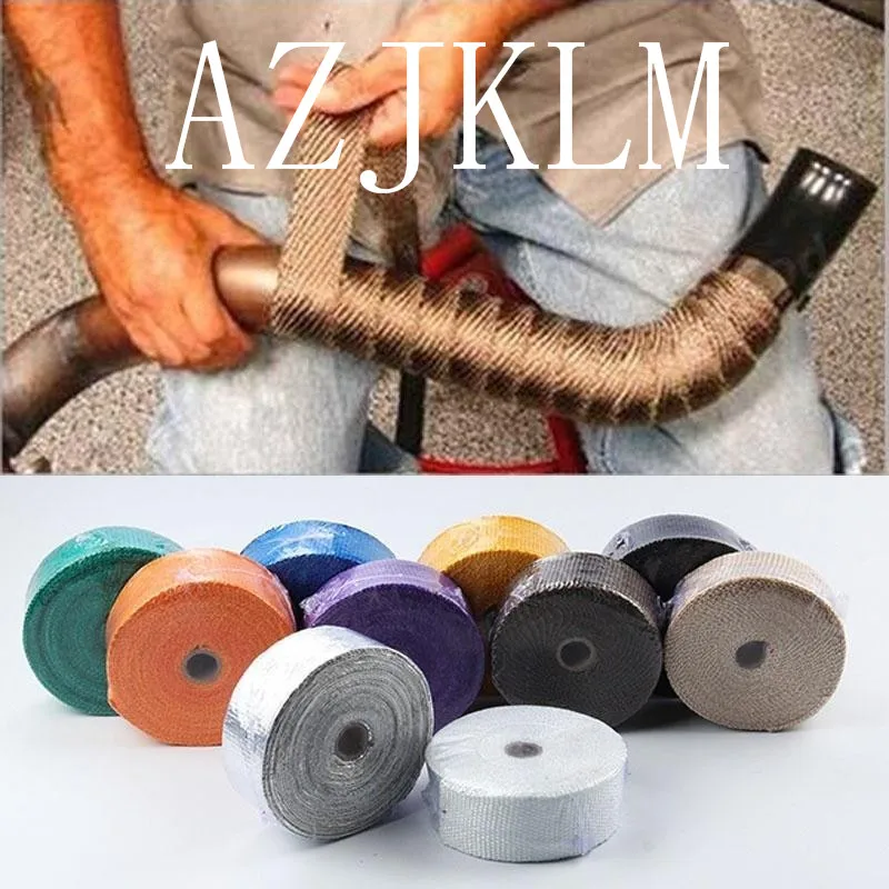 

5M Thermal Tape Exhaust Pipe Header Heat Resistant Proofing Sheild Wrap with Steel Ties Car Motorcycle Intake Parts Racing