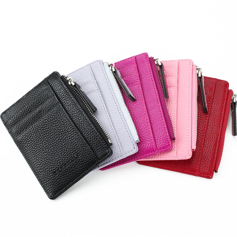 

Women Men Mini Leather Wallets With Credit Business Bank Card Pocket Id Card Holder Case Slim Coin Change Purse Organizer Wallet