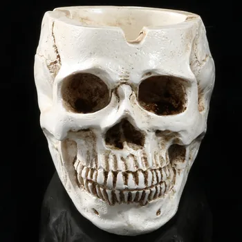 

1Pc Skeleton Head Style Ashtray Resin Simulation Skeleton Head Model Halloween Props Skull Resin Crafts Ornaments Home Bar Decor