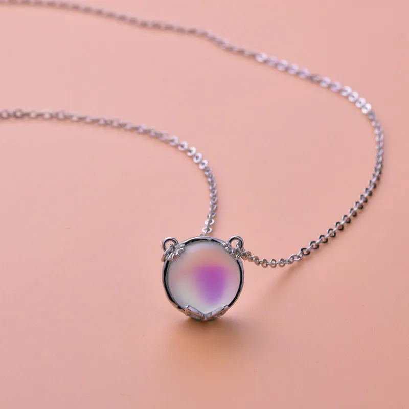 

Clavicle Chain Girl Student Silver-plated MoonStone Pendant Necklace Bud Necklace Pendants for Women Fashion Jewelry