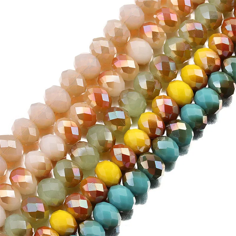 SAUVOO-2-Strand-Mixed-Red-Pink-Rhombus-Faceted-AB-Bicone-Loose-Spacer-Beads-4mm-6mm-8mm