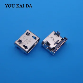 

100pcs Mini micro USB Connector Charging Port Power Jack 7pin DIP4 no curling For Samsung USB Micro USB Socket