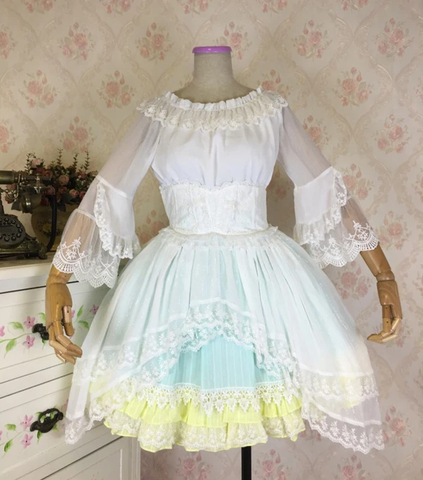 Готическая Высокая талия черная юбка асимметричная короткая юбка лолита