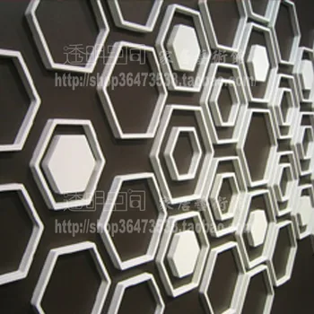 

Three-dimensional wall stickers hexagon white Large 8 in 1 set , color customized sticker