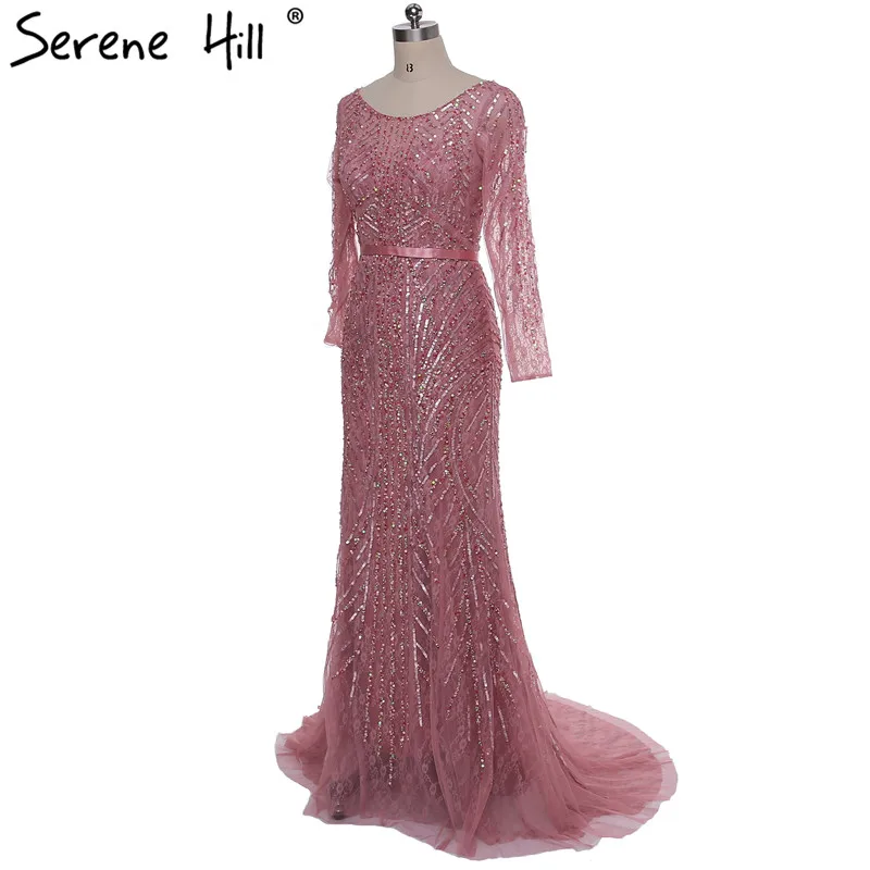 Вечернее платье с длинными рукавами, расшитое блестками и бисером, модное роскошное вечернее платье в стиле русалки, вечернее платье Serene hilm LA6030