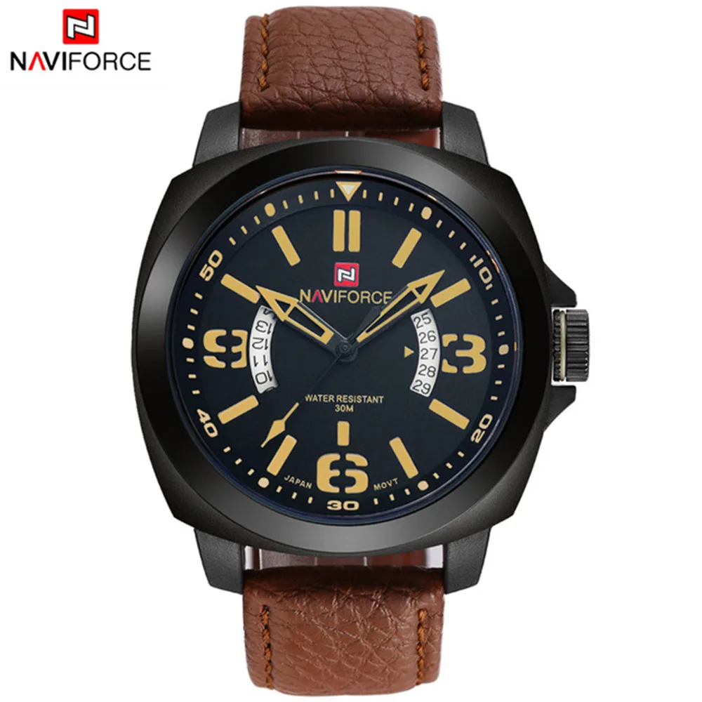 

2016 New Fashion Watch Sports Watches Men Quartz Hour Date Clock Man Leather Strap Military Army Wristwatch Free for Regulator