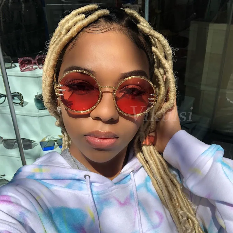 

2018 Brand Designer Paw Round Sunglasses Women Vintage Metal Frame Steampunk Sun Glasses For Men Red Yellow Oculos De Sol UV400