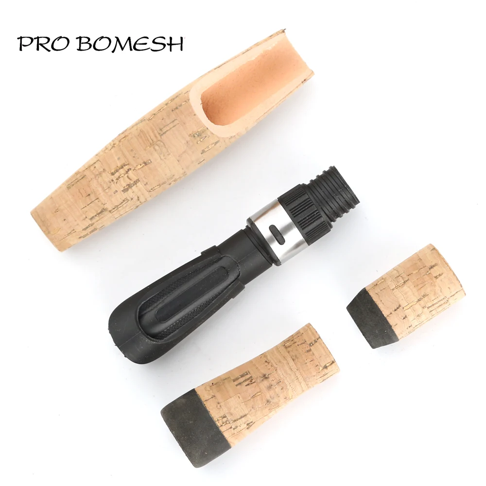 

Pro Bomesh 1 Set Cork Spinning Rod Handle Kit 16# Reel Seat Spinning Rod DIY Component For Rod Repair Accessory Custom Rod Build