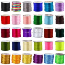 Cabo trançado de nylon para macrame kumihimo, conjunto de 2mm, cores mistas, amarração chinesa, 45m/carretel, shamballa fio de corda