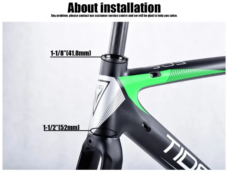 Clearance 2017-2018 Tideace aero Cadre Route Frameset Made in China Carbon Fiber Road Bike Frame Bicycle Frame 50/53/55cm 27