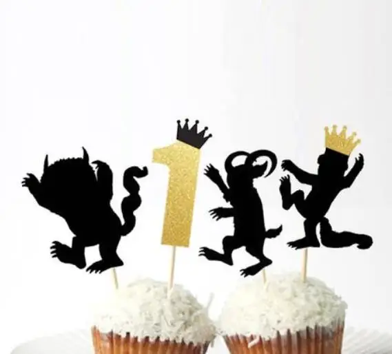 Glitter Where The Wild Things Are Di Compleanno Del Bigné Toppers Baby Shower Di Nozze Ciambella Stuzzicadenti Partito Antipasto Picks