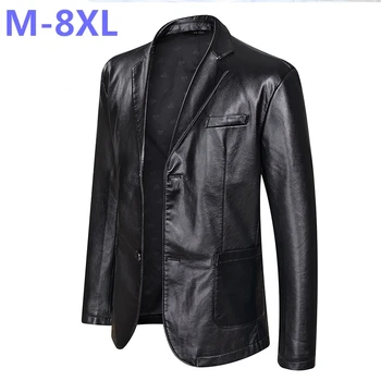 

Plus size 8XL 7XL 6XL 5XL spring autumn new men's british style PU leather jacket fashion men motorcycle leather jacket clothing