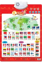 National Flag Country Learning Read Card Book Baby Sound Wall Chart Early Educational Enlightenment Electronic Toy For Kid 2021 1