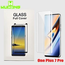 WuKong 10D UV Glass For Oneplus 7 Pro Screen Protector Full Cover Case Full Glue Liquid Tempered Glass 1+7 Pro UV Glue+UV Light