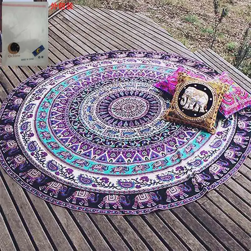 

Indian Art Mandala Beach Throw Towel Round Boho Mat Tapestry Wall Hanging Decor New 2019